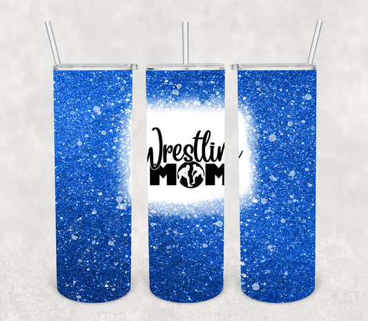 Wrestling Mom - 20 oz or 30oz Skinny Tumblers w/ Lid and Metal Straw