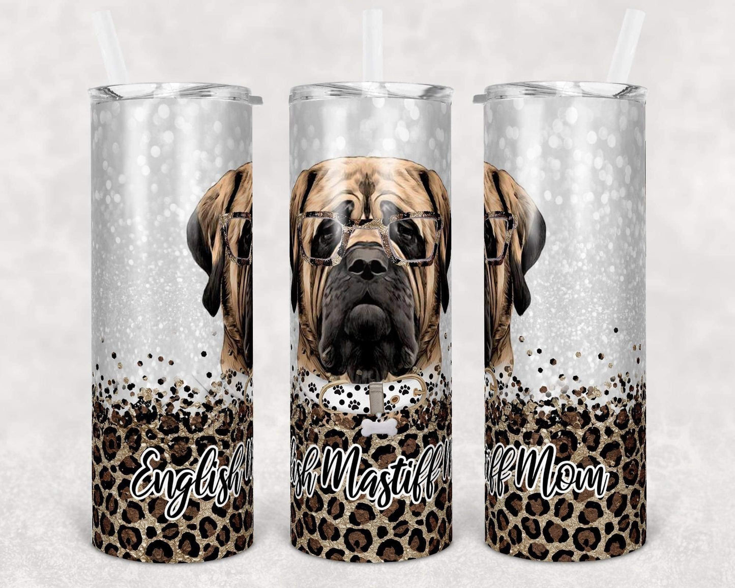 English Mastiff Mom - 20oz or 30oz Skinny Tumblers w/ Lid and Metal Straw