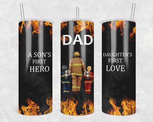 Dad Message - 20 oz or 30oz Skinny Tumblers w/ Lid and Metal Straw