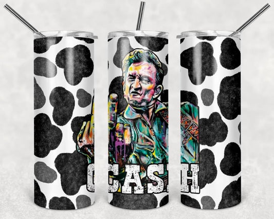 Johnny Cash - 20oz or 30oz Skinny Tumblers w/ Lid and Metal Straw