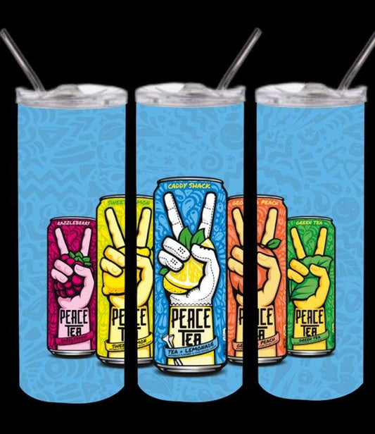 Teas Peace Sign - 20oz or 30oz Skinny Tumblers w/ Lid and Metal Straw