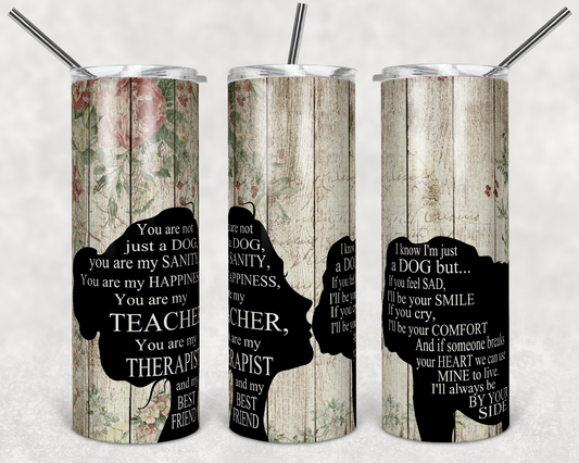 Girl , Book , bulldog Animal- 20oz or 30oz Skinny Tumblers w/ Lid and Metal Straw