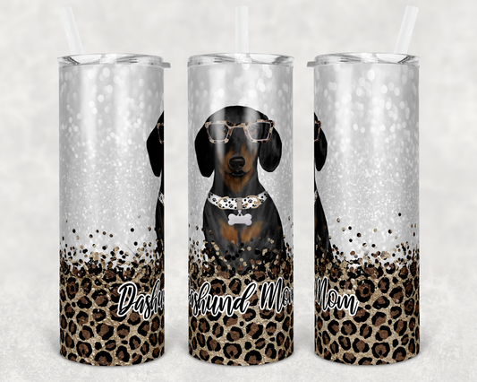 Dashund Dog Mom - 20oz or 30oz Skinny Tumblers w/ Lid and Metal Straw
