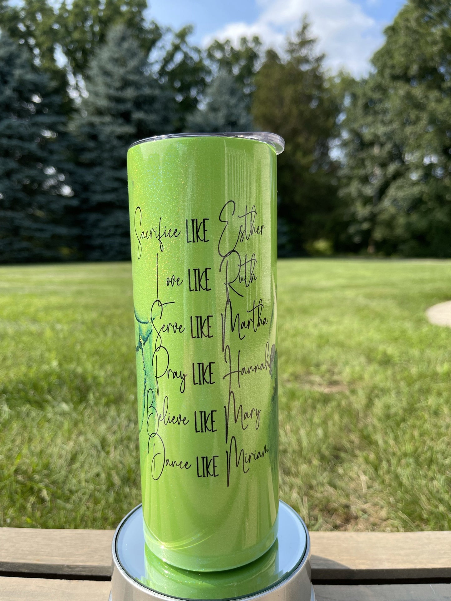 Woman from Bible  -  20oz  Skinny Tumblers w/ Lid and Metal Straw