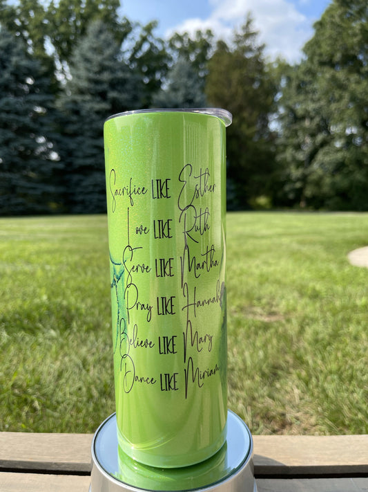 Woman from Bible  -  20oz  Skinny Tumblers w/ Lid and Metal Straw