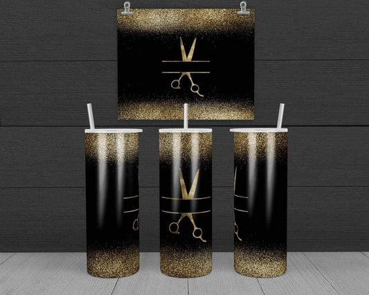 Hairdresser Scissors - 20 oz or 30oz Skinny Tumblers w/ Lid and Metal Straw