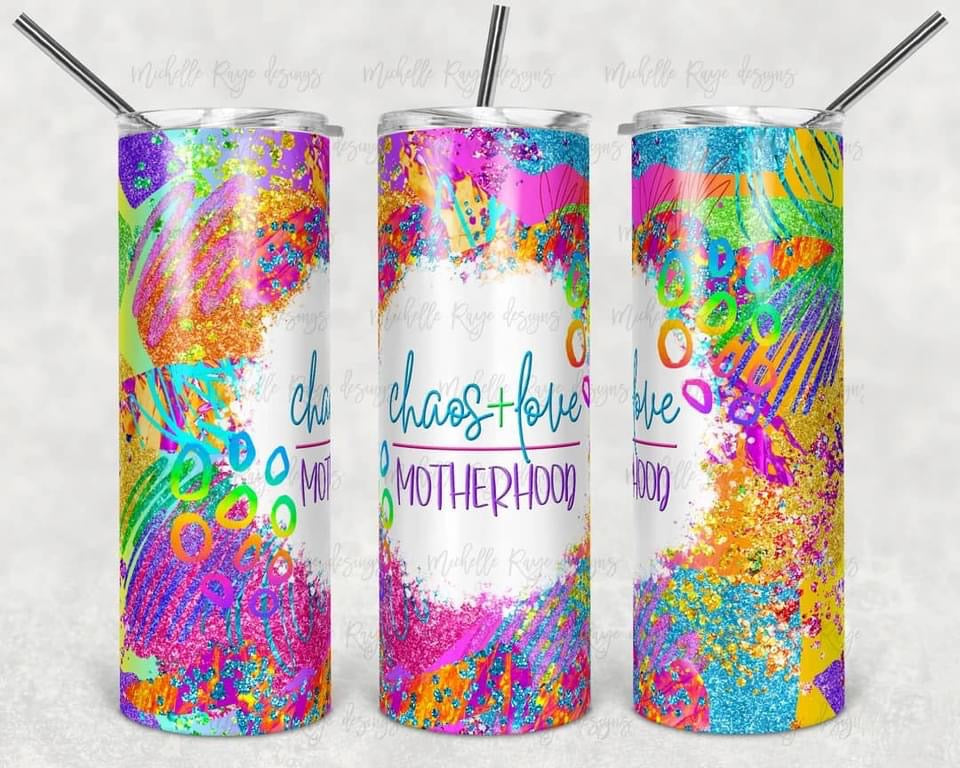 MotherHood- 20 oz or 30oz Skinny Tumblers w/ Lid and Metal Straw