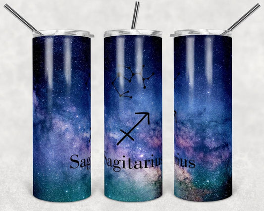 Sagittarius Zodiac - 20oz or 30oz Skinny Tumblers w/ Lid and Metal Straw