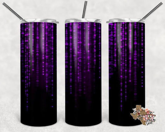 Purple Sparkle- 20 oz or 30oz Skinny Tumblers w/ Lid and Metal Straw