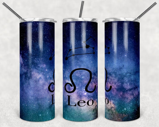 Leo Zodiac - 20oz or 30oz Skinny Tumblers w/ Lid and Metal Straw