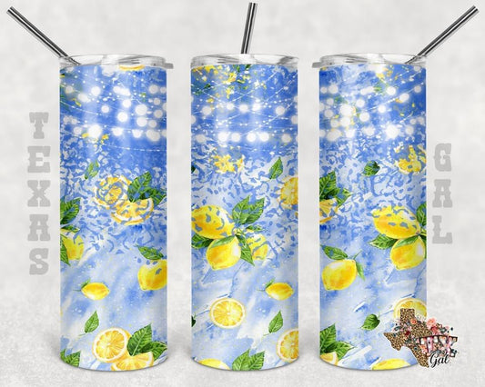 Lemons-  20oz or 30oz Skinny Tumblers w/ Lid and Metal Straw