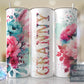 Granny Hot Pink Floral Full Wrap -20oz or 30oz Skinny Tumblers w/ Lid and Metal Straw