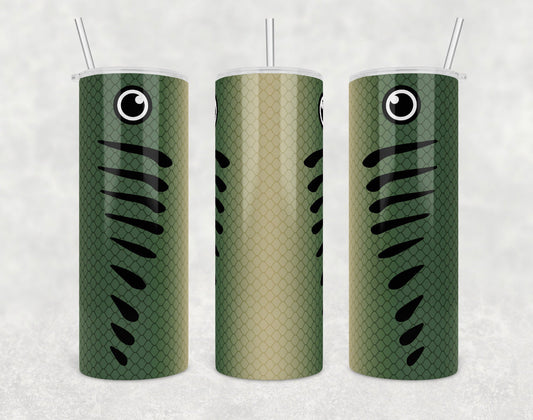 Green Fishing Lure - 20 oz or 30oz Skinny Tumblers w/ Lid and Metal Straw