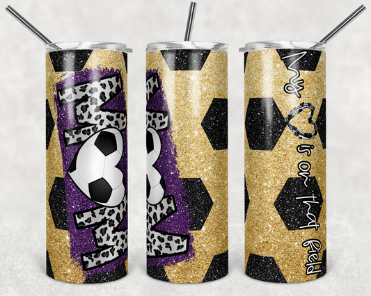 Soccer Tan , Mom - 20oz or 30oz Skinny Tumblers w/ Lid and Metal Straw