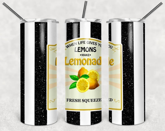 Fresh Squeezed Lemonade - 20oz or 30oz Skinny Tumblers w/ Lid and Metal Straw