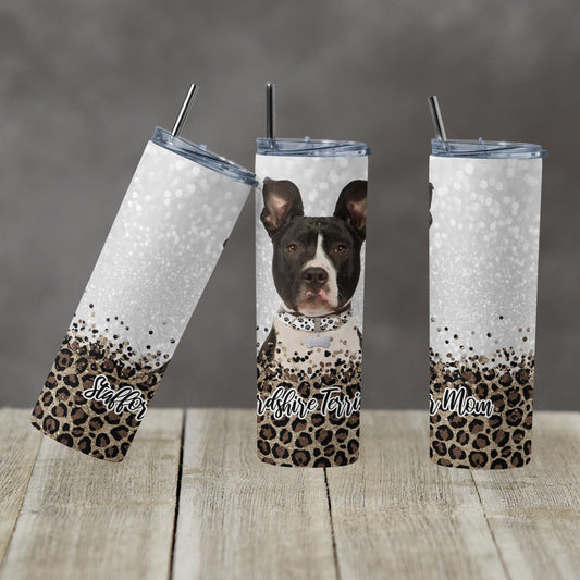 Stanford shire Terrier Dog Mom- 20 oz or 30oz Skinny Tumblers w/ Lid and Metal Straw