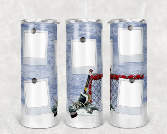 Hockey Skates Custom Pics- 20oz or 30oz Skinny Tumblers w/ Lid and Metal Straw