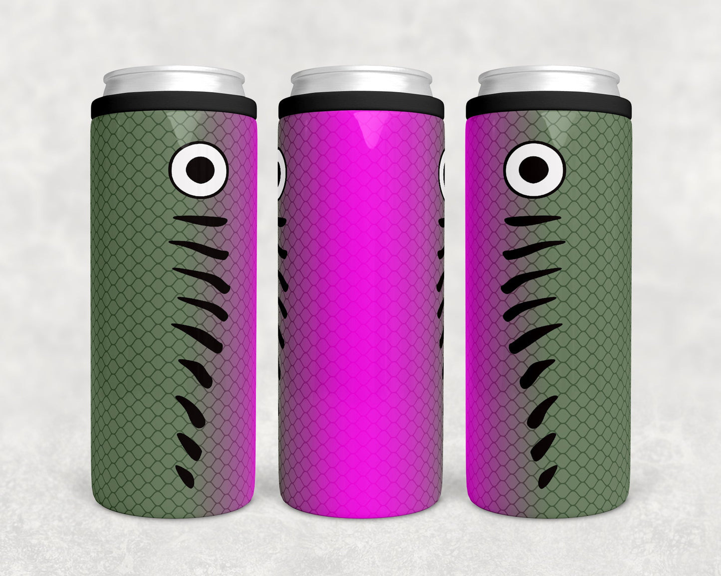 Fishing Lure Pink Belly - 12 oz Skinny Can Cooler