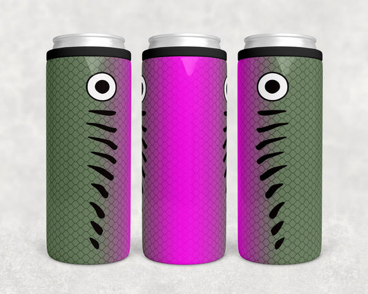 Fishing Lure Pink Belly - 12 oz Skinny Can Cooler