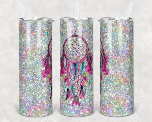 Dream Catcher Center - 20 oz or 30oz Skinny Tumblers w/ Lid and Metal Straw