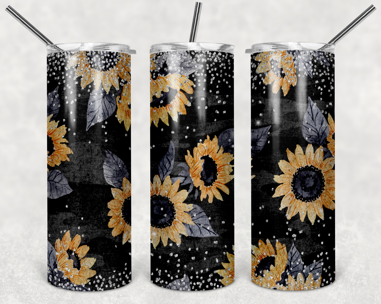 Sunflower - 20oz or 30oz Skinny Tumblers w/ Lid and Metal Straw