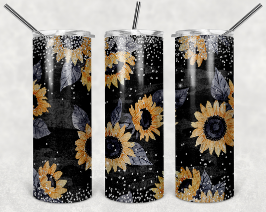 Sunflower - 20oz or 30oz Skinny Tumblers w/ Lid and Metal Straw