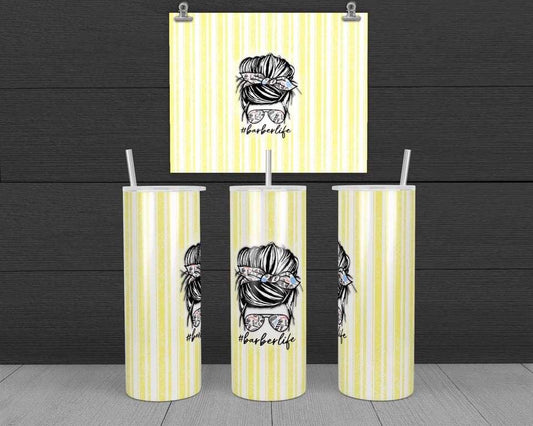 Barber Life - 20 oz or 30oz Skinny Tumblers w/ Lid and Metal Straw