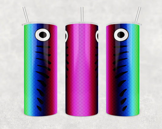 Colorful Fishing Lure-20 oz or 30oz Skinny Tumblers w/ Lid and Metal Straw