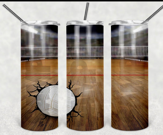 Volleyball  - 20 oz or 30oz Skinny Tumblers w/ Lid and Metal Straw