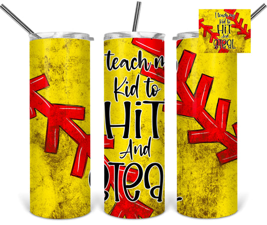 Softball  - 20oz or 30oz Skinny Tumblers w/ Lid and Metal Straw