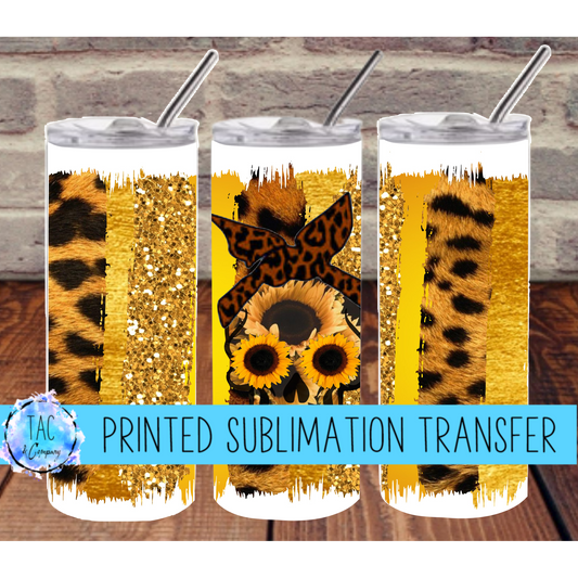 Sunflower Skull -Sublimation Print (This Is Not A Digital File)