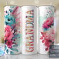 Grandma Hot Pink Floral Full Wrap -20oz or 30oz Skinny Tumblers w/ Lid and Metal Straw