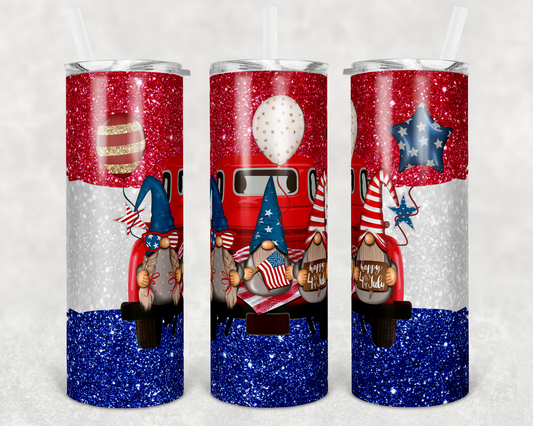 Gnome America - 20oz or 30oz Skinny Tumblers w/ Lid and Metal Straw