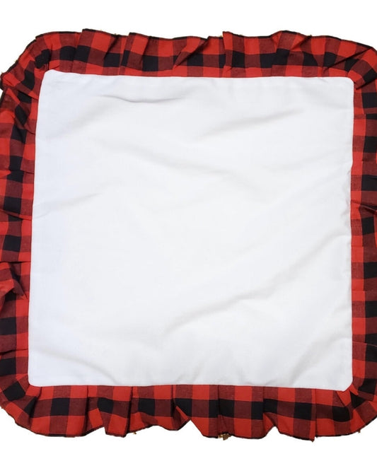 Plaid trim Pillow Sublimation Case