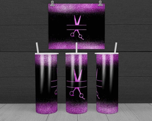 Hairdresser Scissors - 20 oz or 30oz Skinny Tumblers w/ Lid and Metal Straw