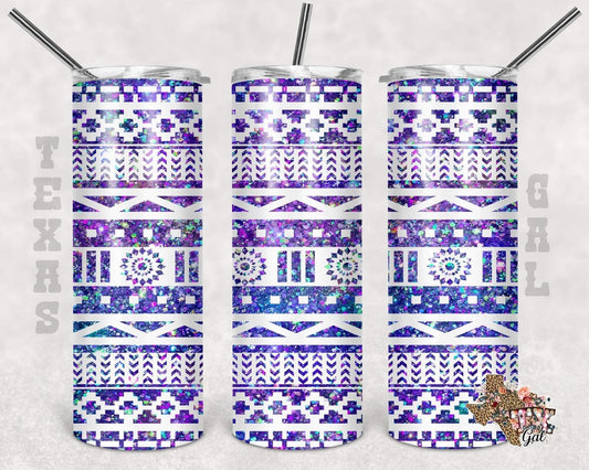 Purple Aztec - 20oz or 30oz Skinny Tumblers w/ Lid and Metal Straw