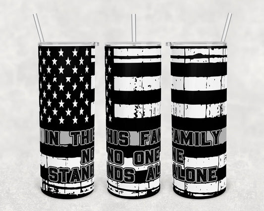 In This Family Flag- 20 oz or 30oz Skinny Tumblers w/ Lid and Metal Straw