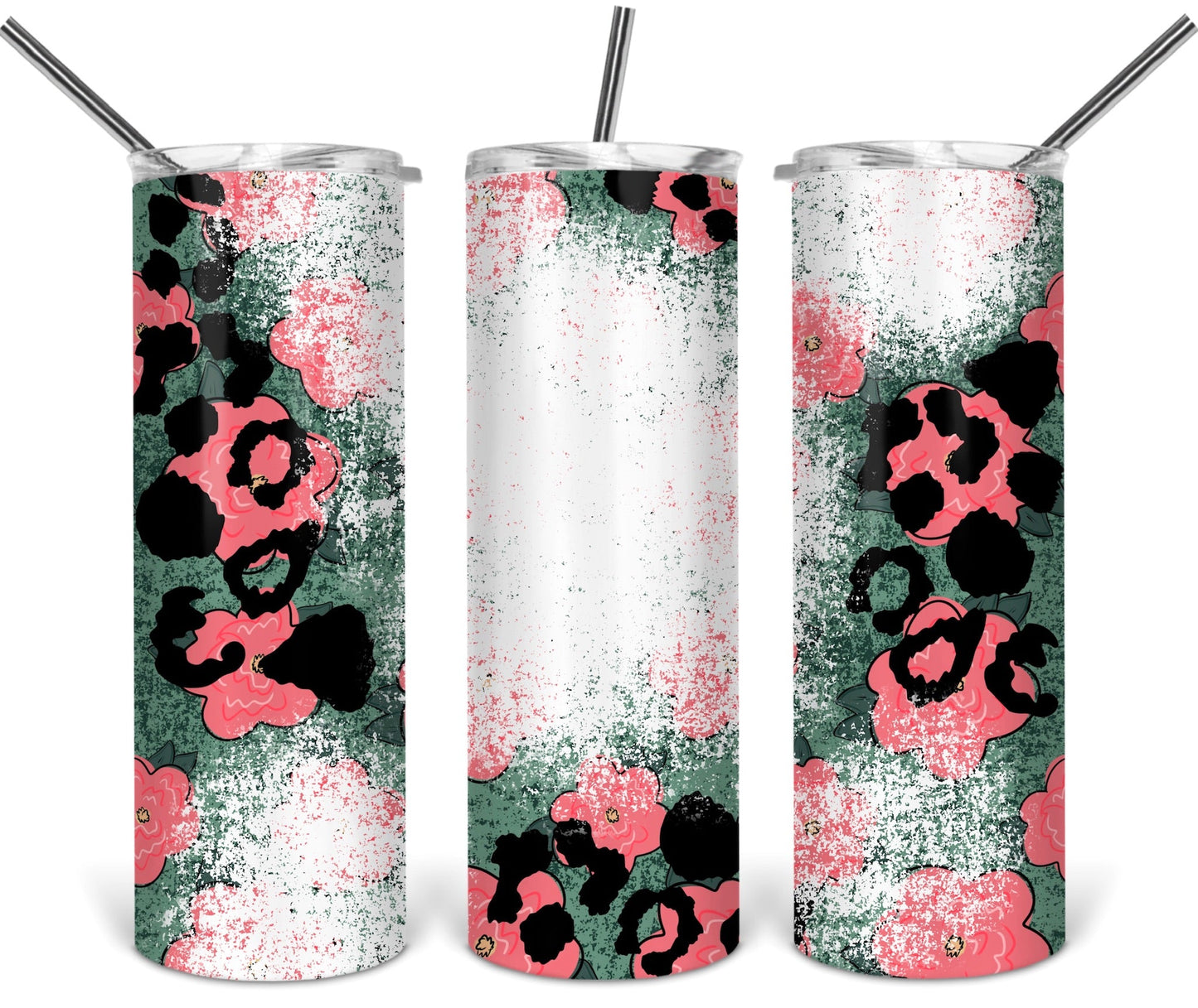Rustic Pink Cheetah - 20oz or 30oz Skinny Tumblers w/ Lid and Metal Straw