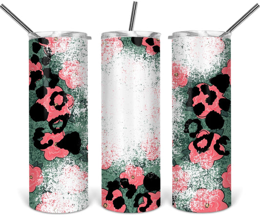 Rustic Pink Cheetah - 20oz or 30oz Skinny Tumblers w/ Lid and Metal Straw