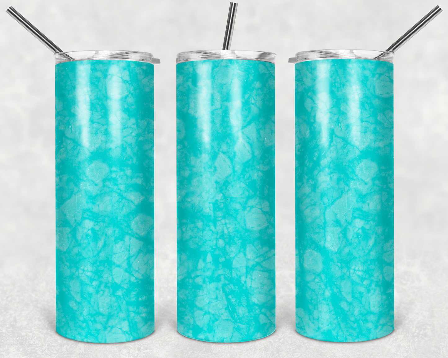 Mint Green Marble - 20 or 30oz Skinny Tumblers w/ Lid and Metal Straw