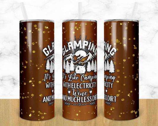 Glamping -  20oz or 30oz Skinny Tumblers w/ Lid and Metal Straw