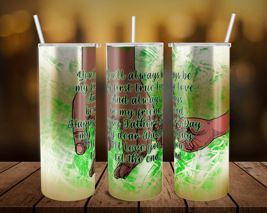 Love You To The End Brown - 20 oz or 30oz Skinny Tumblers w/ Lid and Metal Straw