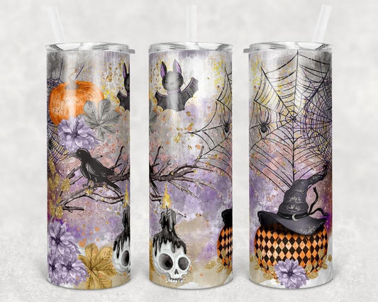 Spooky Season , Halloween  - 20 oz or 30oz Skinny Tumblers w/ Lid and Metal Straw