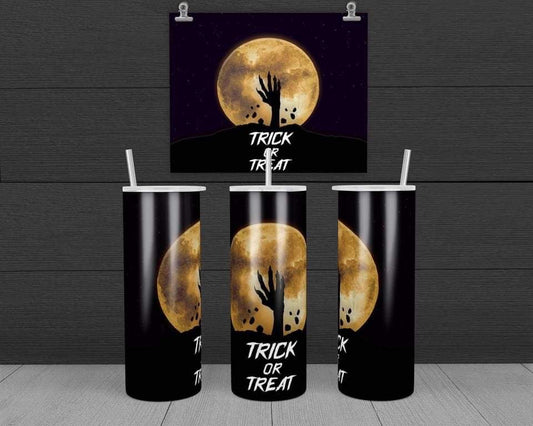 Trick or treat - 20 oz or 30oz Skinny Tumblers w/ Lid and Metal Straw