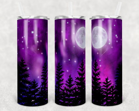 Purple Sky Moon Outdoors- 20 oz or 30oz Skinny Tumblers w/ Lid and Metal Straw