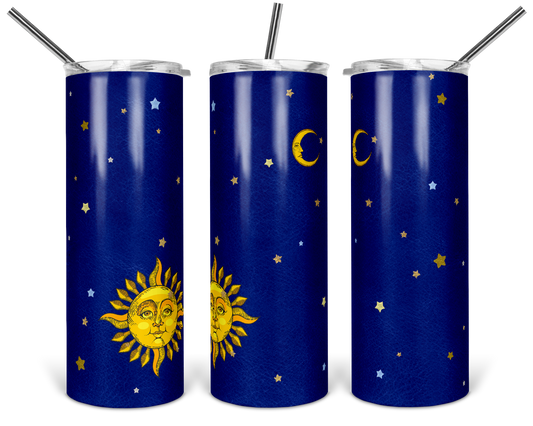 Sun and Moon Outdoors- 20 oz or 30oz Skinny Tumblers w/ Lid and Metal Straw