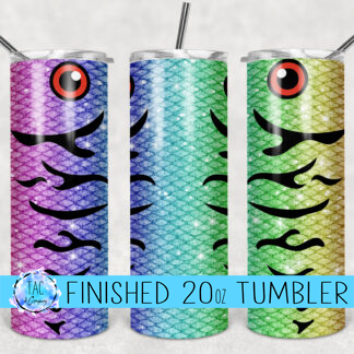 Rainbow Fishing Lure -20 oz Skinny Tumblers w/ Lid and Metal Straw '