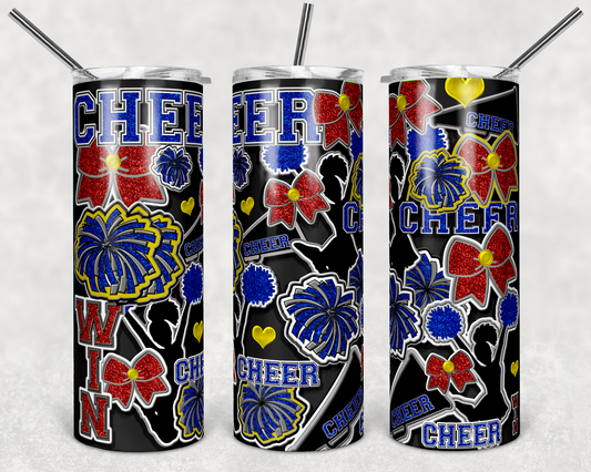 Cheer , Cheerleading , Sports - 20oz or 30oz Skinny Tumblers w/ Lid and Metal Straw
