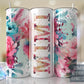 Mimi Hot Pink Floral Full Wrap -20oz or 30oz Skinny Tumblers w/ Lid and Metal Straw