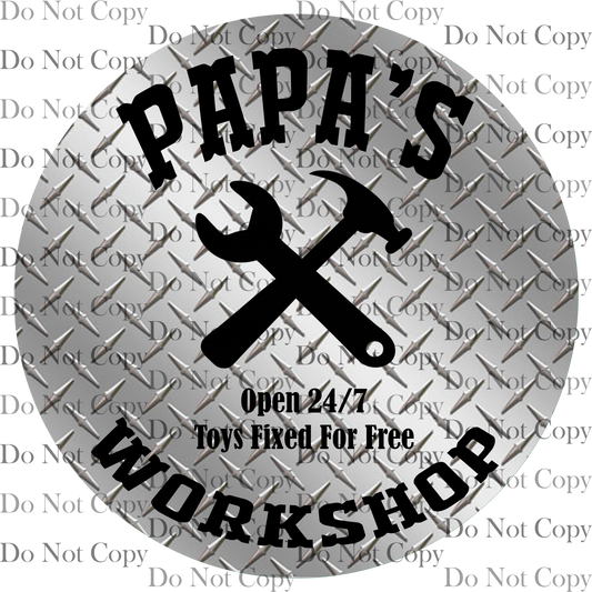 Papa’s Workshop- 20 oz or 30oz Skinny Tumblers w/ Lid and Metal Straw